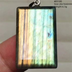 Rainbow Flash Purple Labradorite Pendant Necklace - Image 30