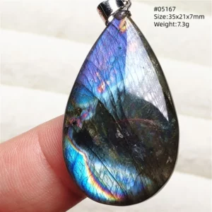 Rainbow Flash Purple Labradorite Pendant Necklace - Image 33