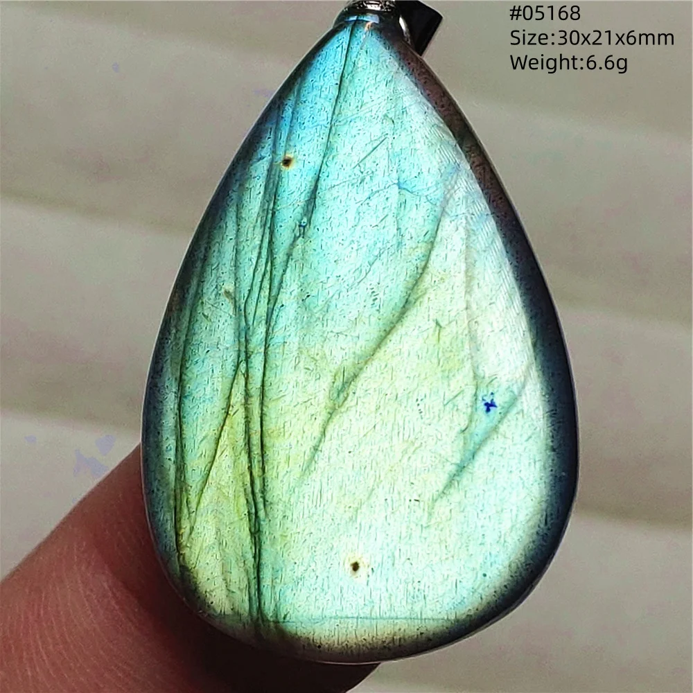 Rainbow Flash Purple Labradorite Pendant Necklace