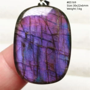 Rainbow Flash Purple Labradorite Pendant Necklace - Image 31