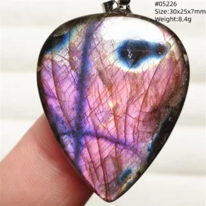 Rainbow Flash Purple Labradorite Pendant Necklace - Image 8