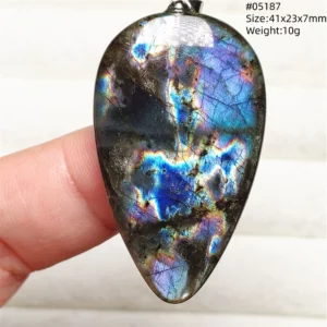 Rainbow Flash Purple Labradorite Pendant Necklace - Image 65