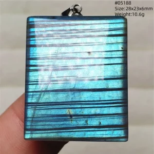 Rainbow Flash Purple Labradorite Pendant Necklace - Image 66