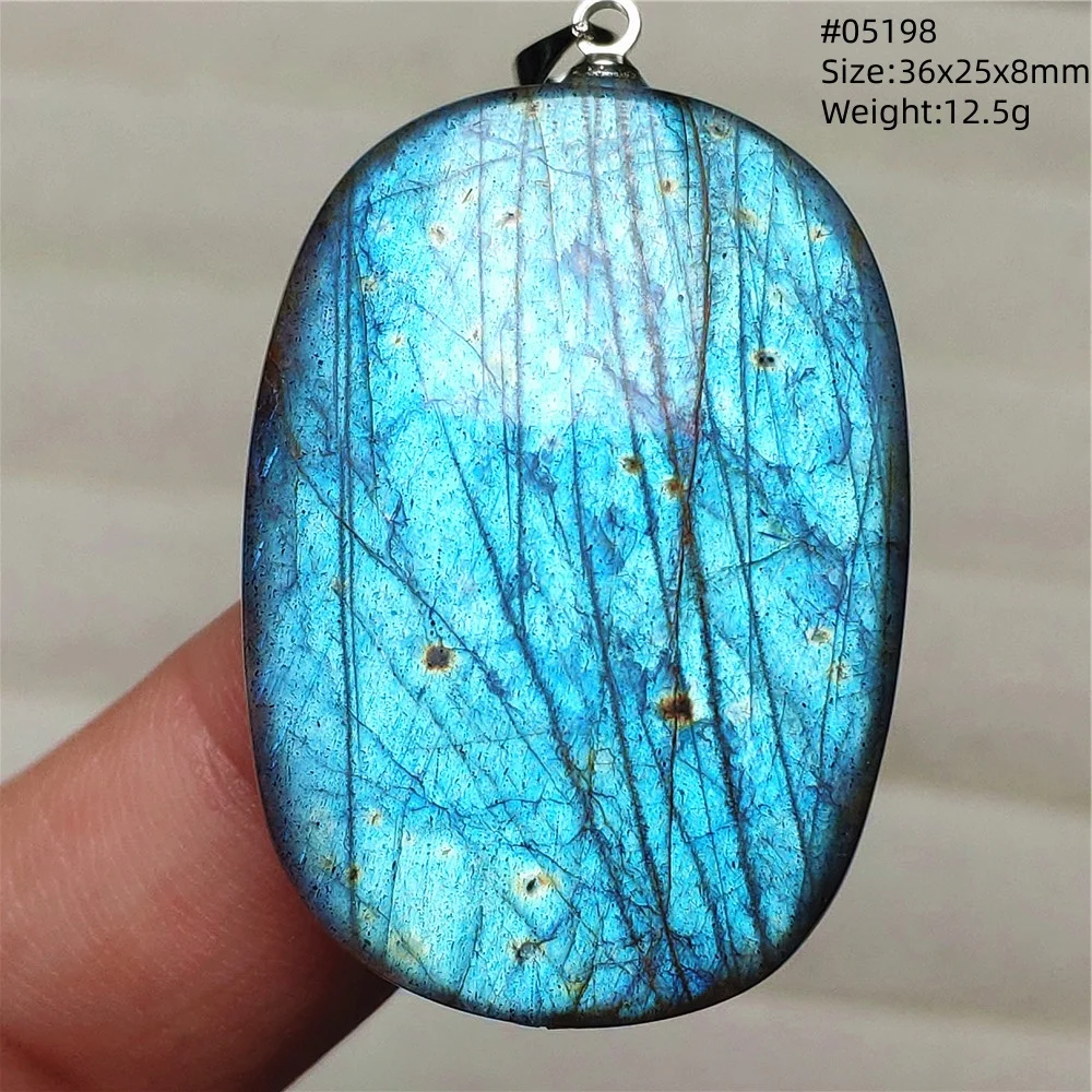 Rainbow Flash Purple Labradorite Pendant Necklace