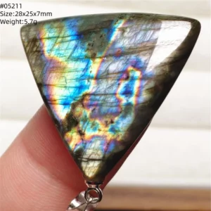 Rainbow Flash Purple Labradorite Pendant Necklace - Image 46