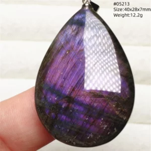 Rainbow Flash Purple Labradorite Pendant Necklace - Image 44