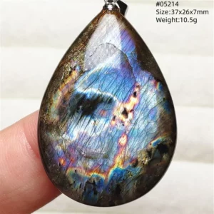 Rainbow Flash Purple Labradorite Pendant Necklace - Image 45