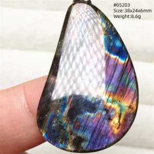 Rainbow Flash Purple Labradorite Pendant Necklace - Image 54
