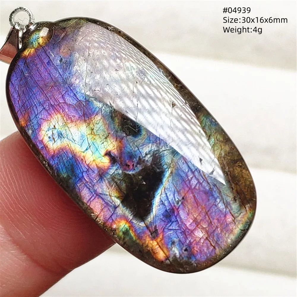 Rare Purple & Blue Labradorite Pendant, Women & Men