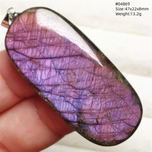 Purple Labradorite Pendant, Rare Natural Stone Necklace - Image 2