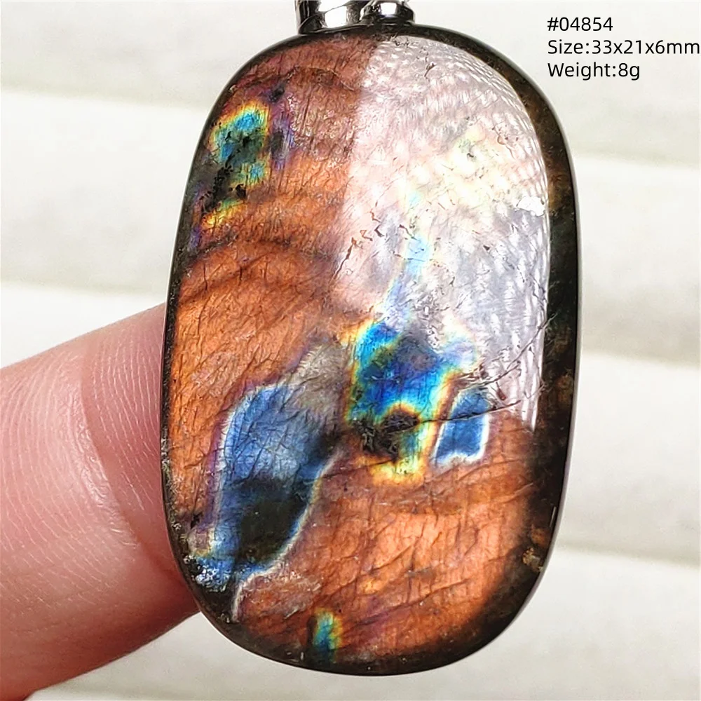 Purple Labradorite Pendant, Rare Natural Stone Necklace