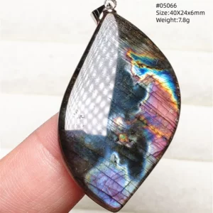 Purple Labradorite Pendant, Rare Natural Stone Necklace - Image 26