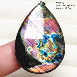 Purple Labradorite Pendant, Rare Natural Stone Necklace - Image 11