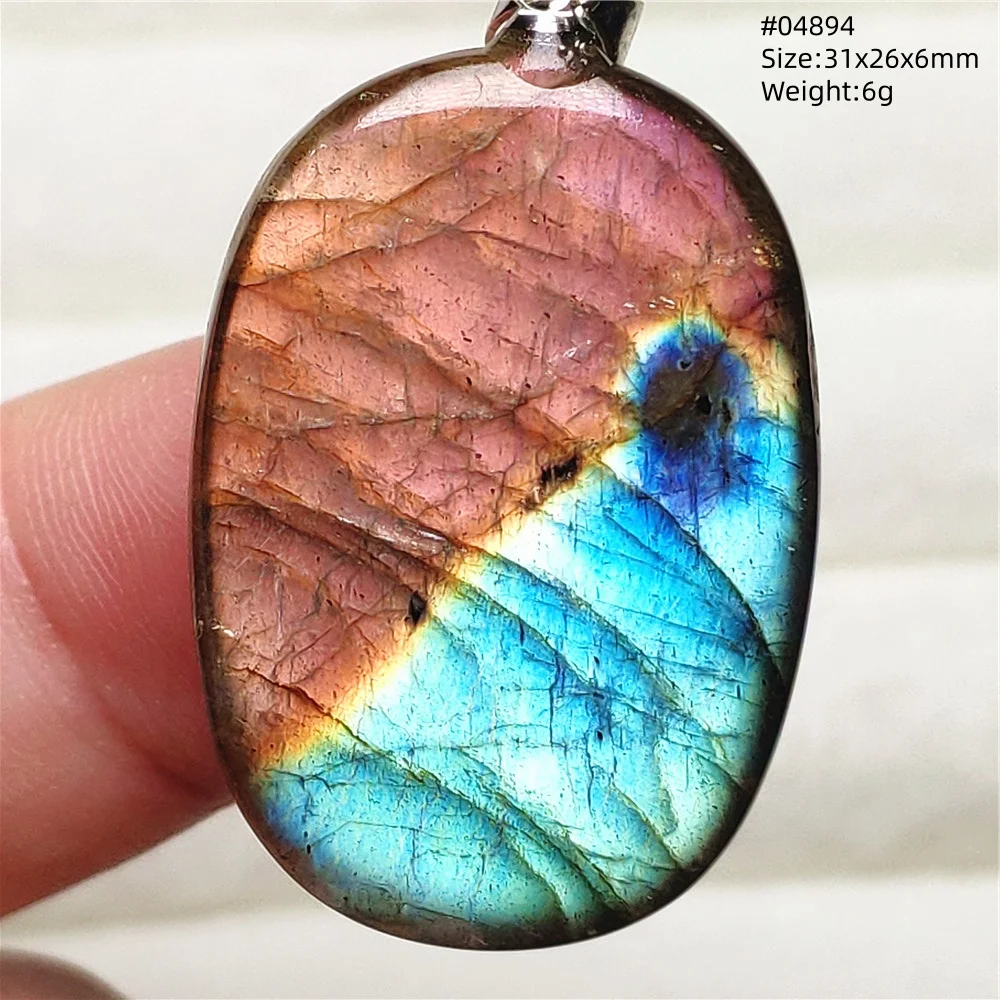Purple Labradorite Pendant, Rare Natural Stone Necklace