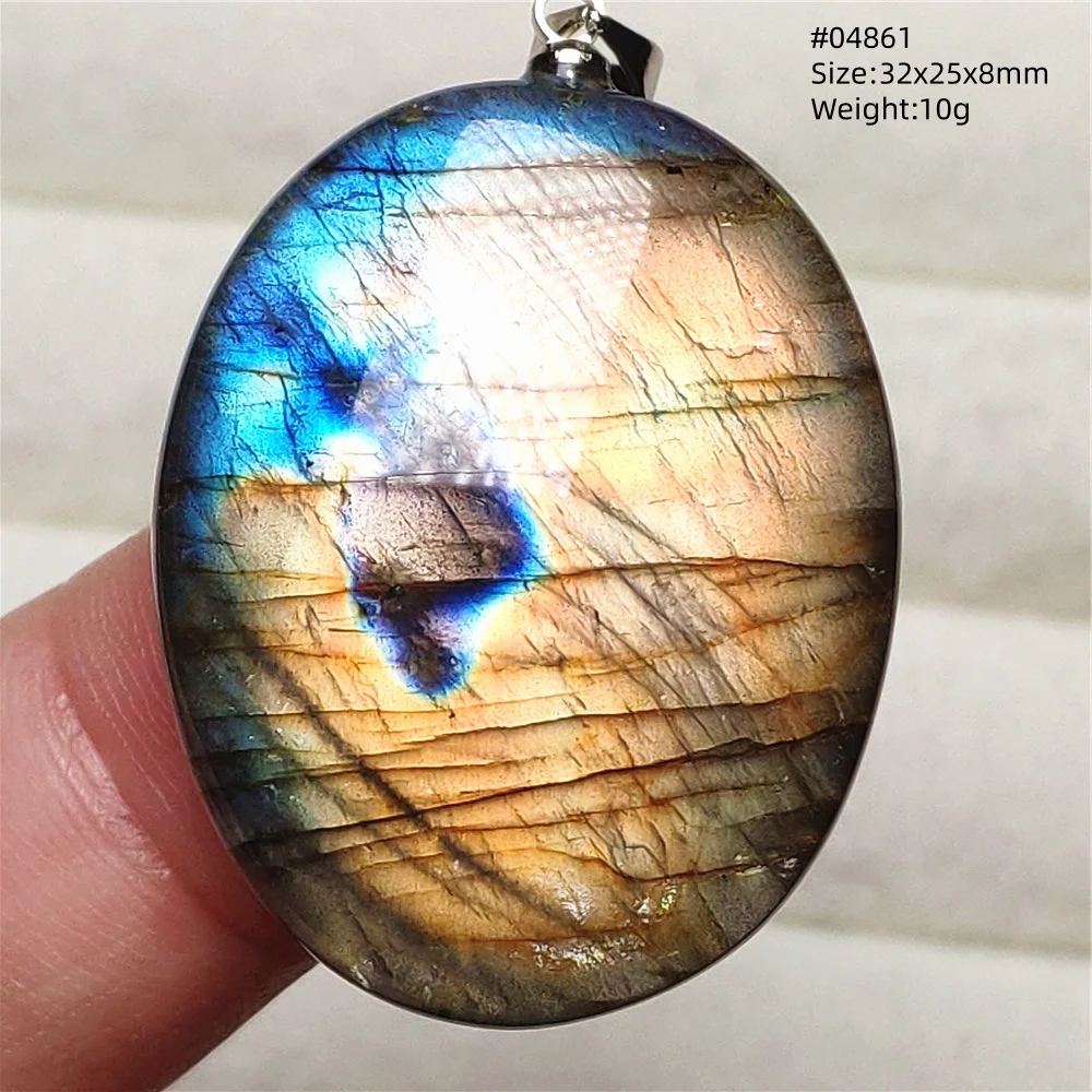Purple Labradorite Pendant, Rare Natural Stone Necklace