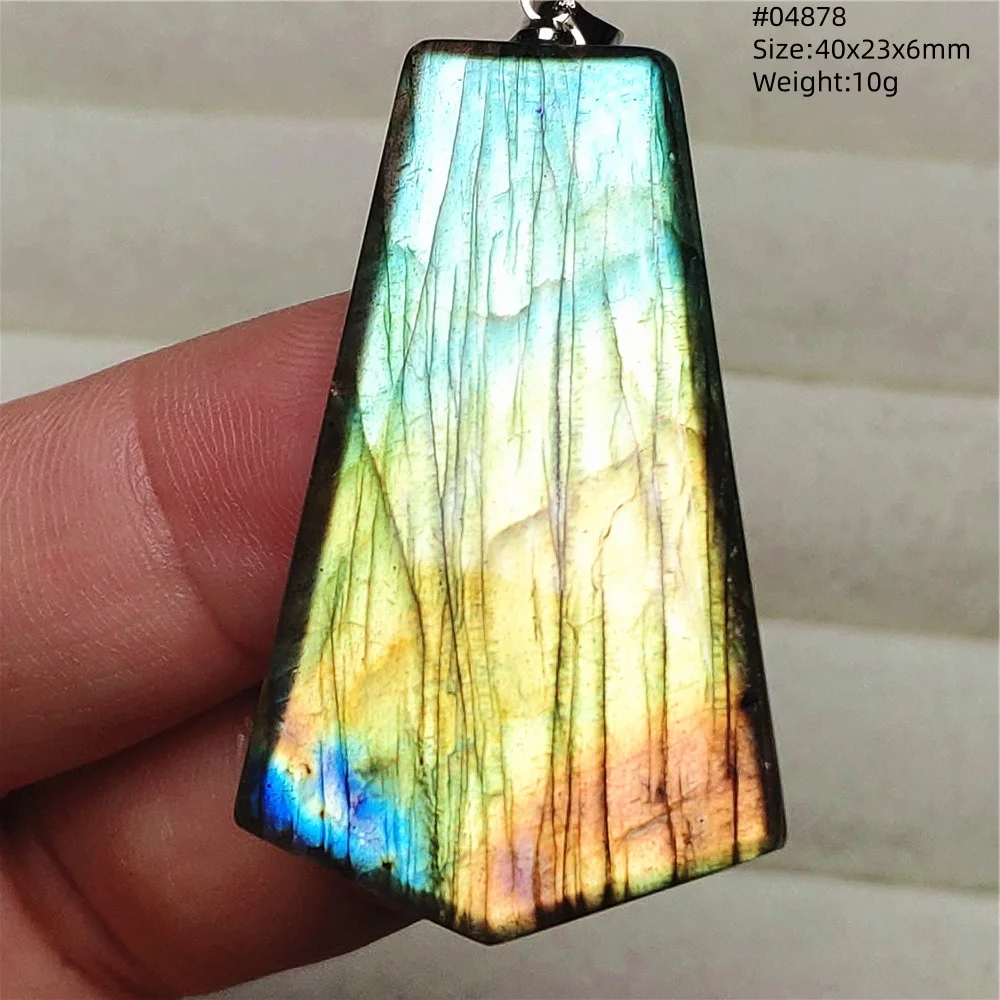 Purple Labradorite Pendant, Rare Natural Stone Necklace