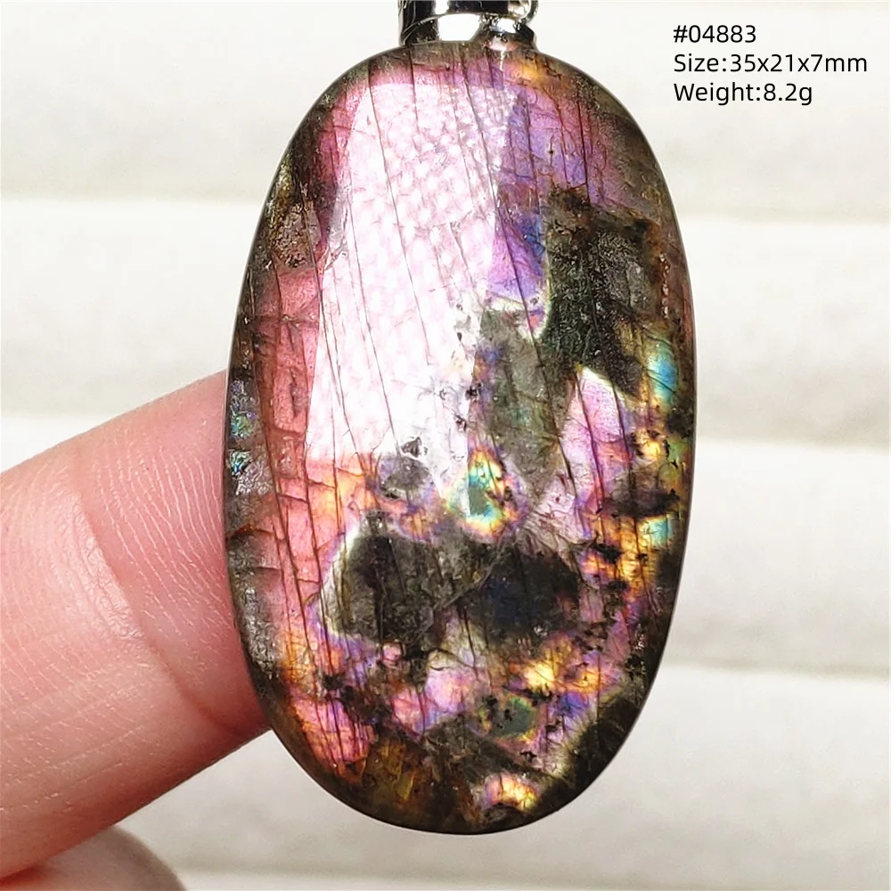 Purple Labradorite Pendant, Rare Natural Stone Necklace