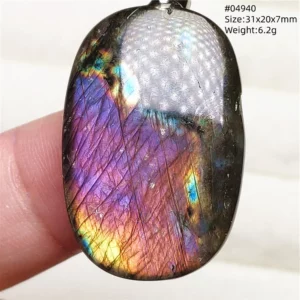 Purple Labradorite Pendant, Rare Natural Stone Necklace - Image 69