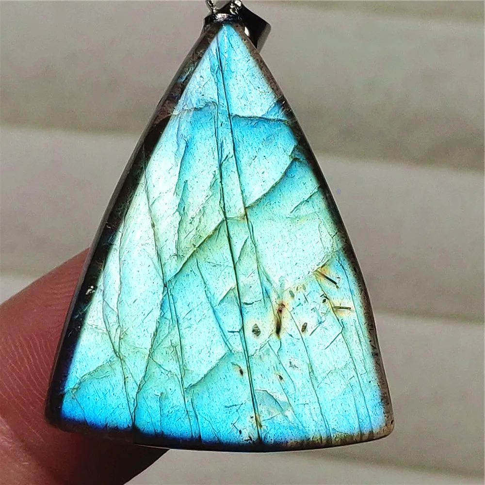 Purple Labradorite Pendant, Rare Natural Stone Necklace