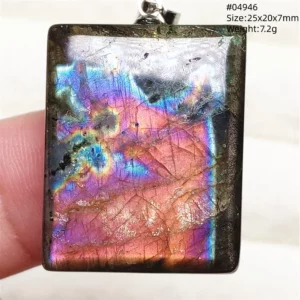 Purple Labradorite Pendant, Rare Natural Stone Necklace - Image 13