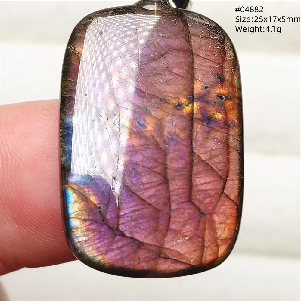 Purple Labradorite Pendant, Rare Natural Stone Necklace