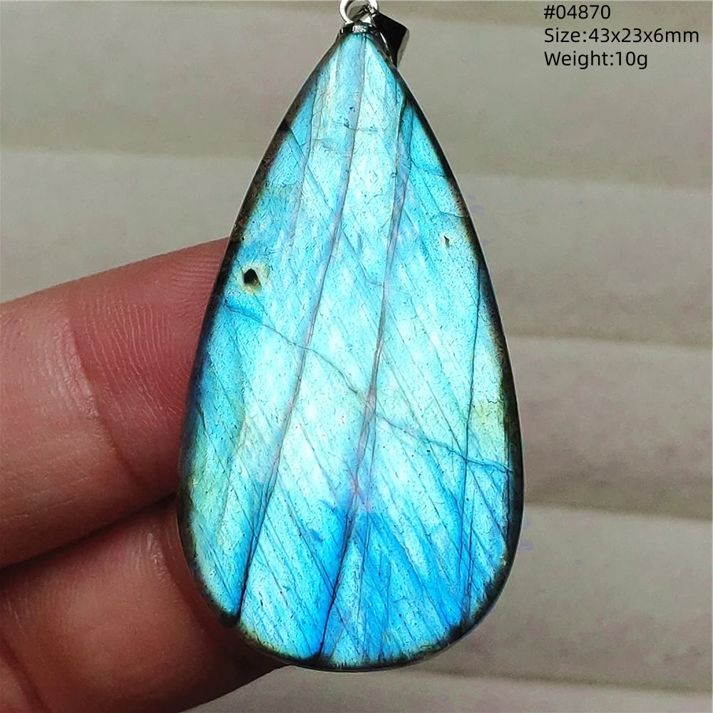 Purple Labradorite Pendant, Rare Natural Stone Necklace