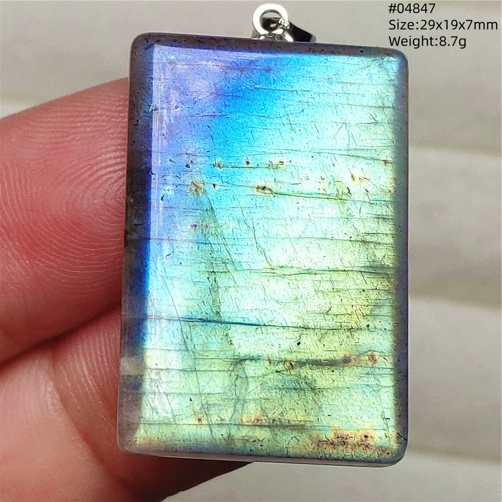 Purple Labradorite Pendant, Rare Natural Stone Necklace