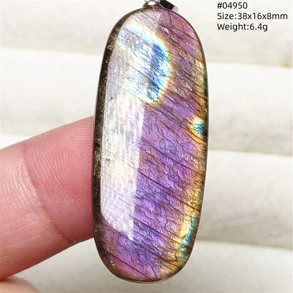 Purple Labradorite Pendant, Rare Natural Stone Necklace