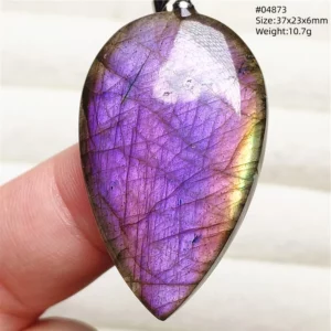Purple Labradorite Pendant, Rare Natural Stone Necklace - Image 5