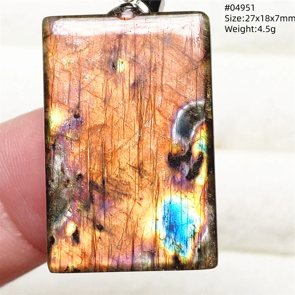 Purple Labradorite Pendant, Rare Natural Stone Necklace