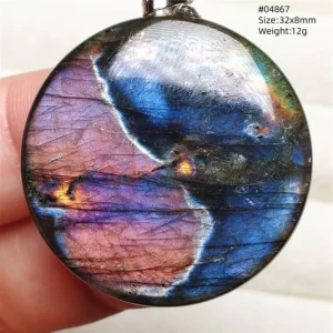 Purple Labradorite Pendant, Rare Natural Stone Necklace - Image 6