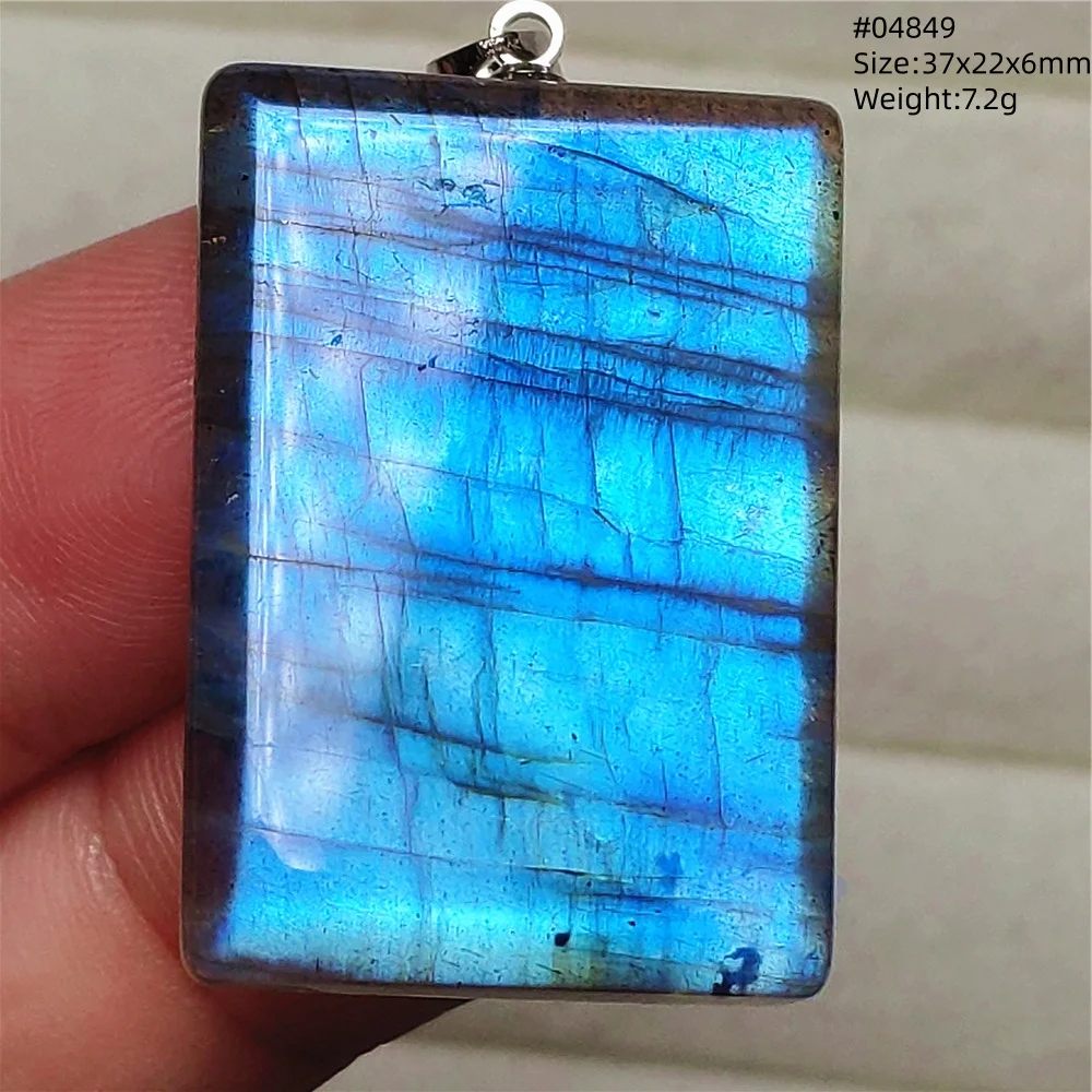 Purple Labradorite Pendant, Rare Natural Stone Necklace