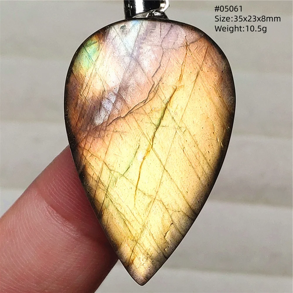 Purple Labradorite Pendant, Rare Natural Stone Necklace
