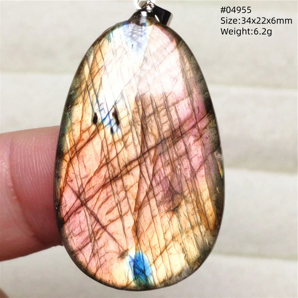 Purple Labradorite Pendant, Rare Natural Stone Necklace