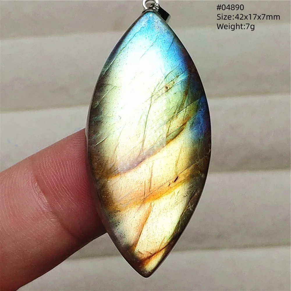 Purple Labradorite Pendant, Rare Natural Stone Necklace