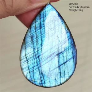 Purple Labradorite Water Drop Pendant with Gold Flash - Image 2