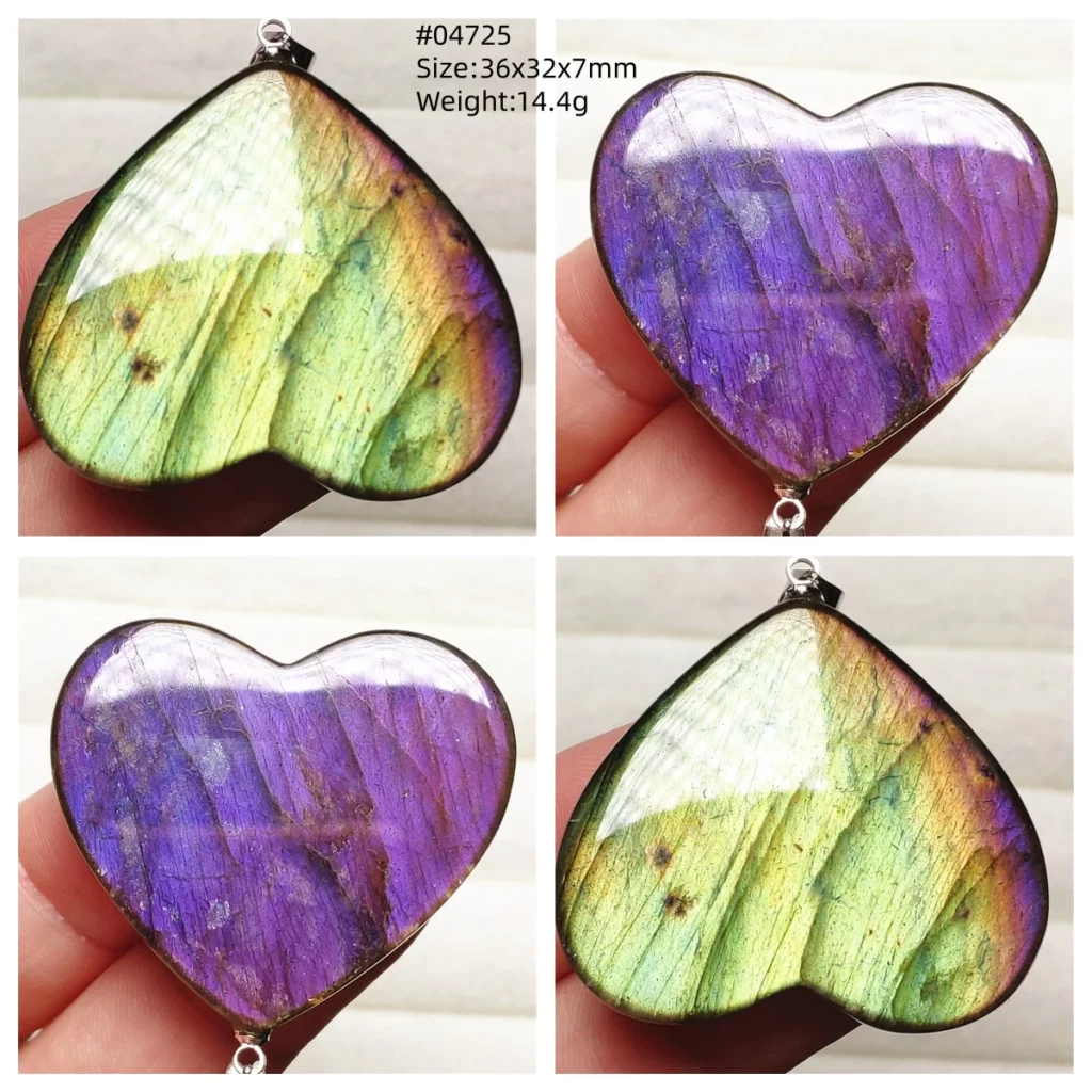 Purple Labradorite Water Drop Pendant with Gold Flash