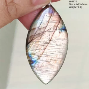 Purple Labradorite Water Drop Pendant with Gold Flash - Image 51