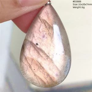 Purple Labradorite Water Drop Pendant with Gold Flash - Image 9