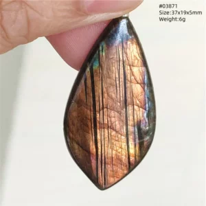 Purple Labradorite Water Drop Pendant with Gold Flash - Image 40