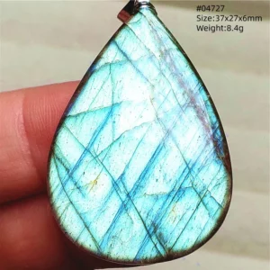 Purple Labradorite Water Drop Pendant with Gold Flash - Image 26