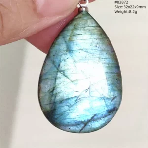 Purple Labradorite Water Drop Pendant with Gold Flash - Image 42