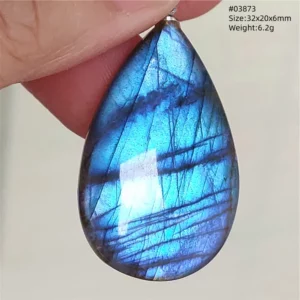 Purple Labradorite Water Drop Pendant with Gold Flash - Image 43