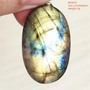 Purple Labradorite Water Drop Pendant with Gold Flash - Image 16