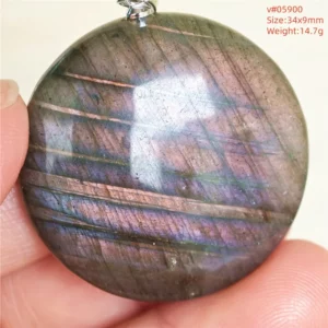 Purple Labradorite Water Drop Pendant with Gold Flash - Image 23
