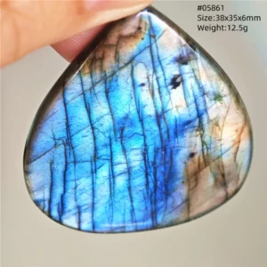 Purple Labradorite Water Drop Pendant with Gold Flash - Image 17