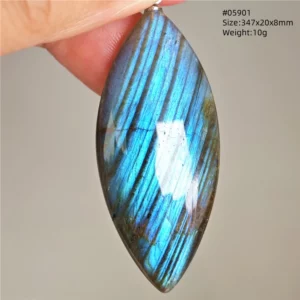 Purple Labradorite Water Drop Pendant with Gold Flash - Image 25