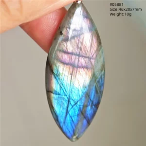 Purple Labradorite Water Drop Pendant with Gold Flash - Image 41