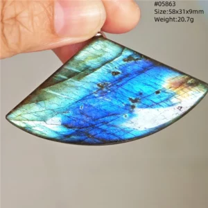 Purple Labradorite Water Drop Pendant with Gold Flash - Image 18