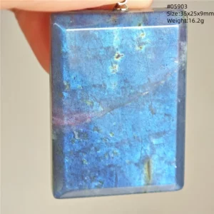 Purple Labradorite Water Drop Pendant with Gold Flash - Image 28